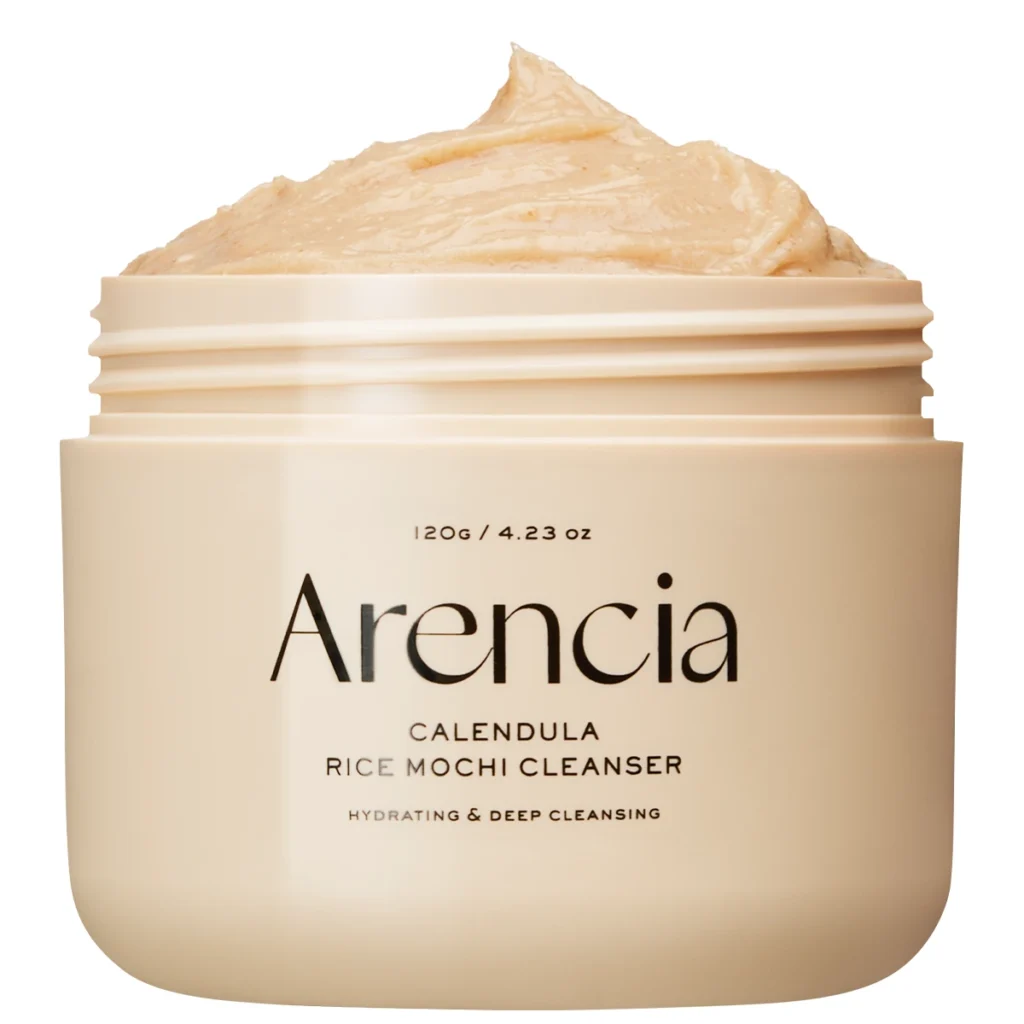 Arencia Calendula Rice Mochi Cleanser 120g jar with its warm mochi texture