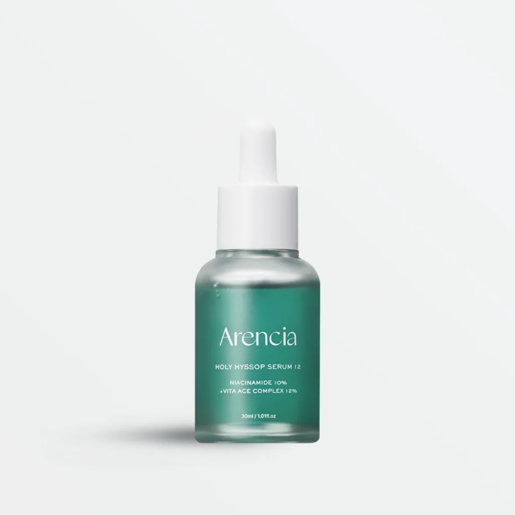 Arencia Holy Hyssop Serum 12 30ml bottle labelled niacinamide 10 percent plus Vita ACE Complex 12 percent