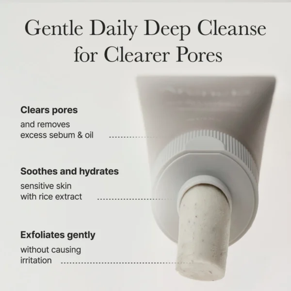 Arencia Rice LHA Cleanser claims: clears pores, soothes and hydrates, exfoliates gently without irritation