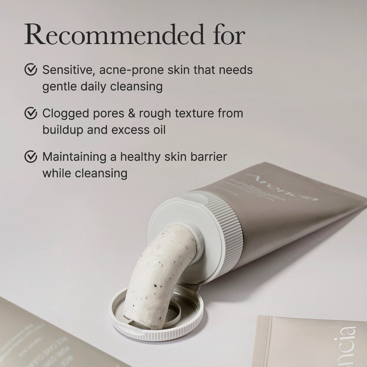 Who Arencia recommends the Rice LHA Cleanser for: sensitive acne-prone skin, clogged pores and barrier maintenance