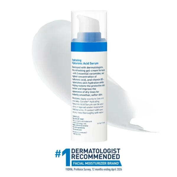 CeraVe Hyaluronic Acid Serum back of bottle with the full ingredient panel