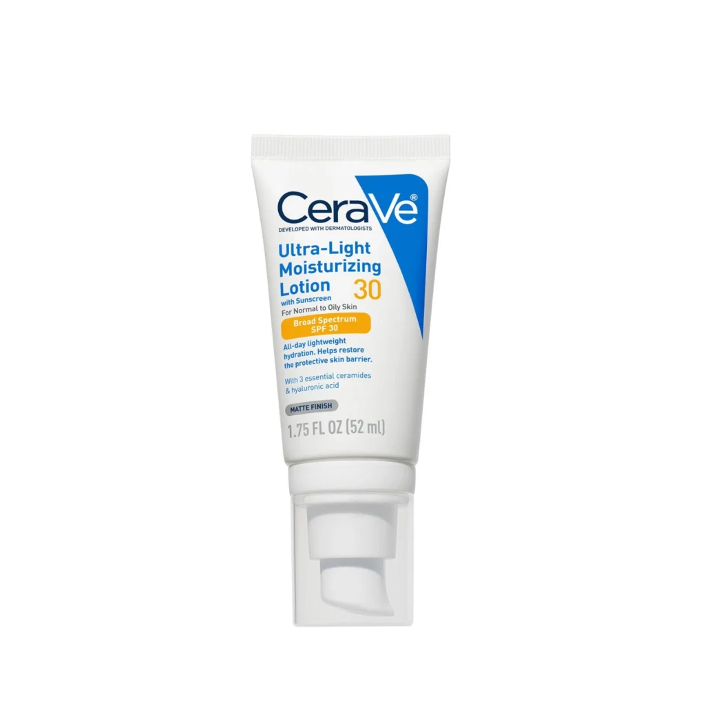 CeraVe Ultra-Light SPF 30 Moisturizing Lotion 52ml tube, front of pack