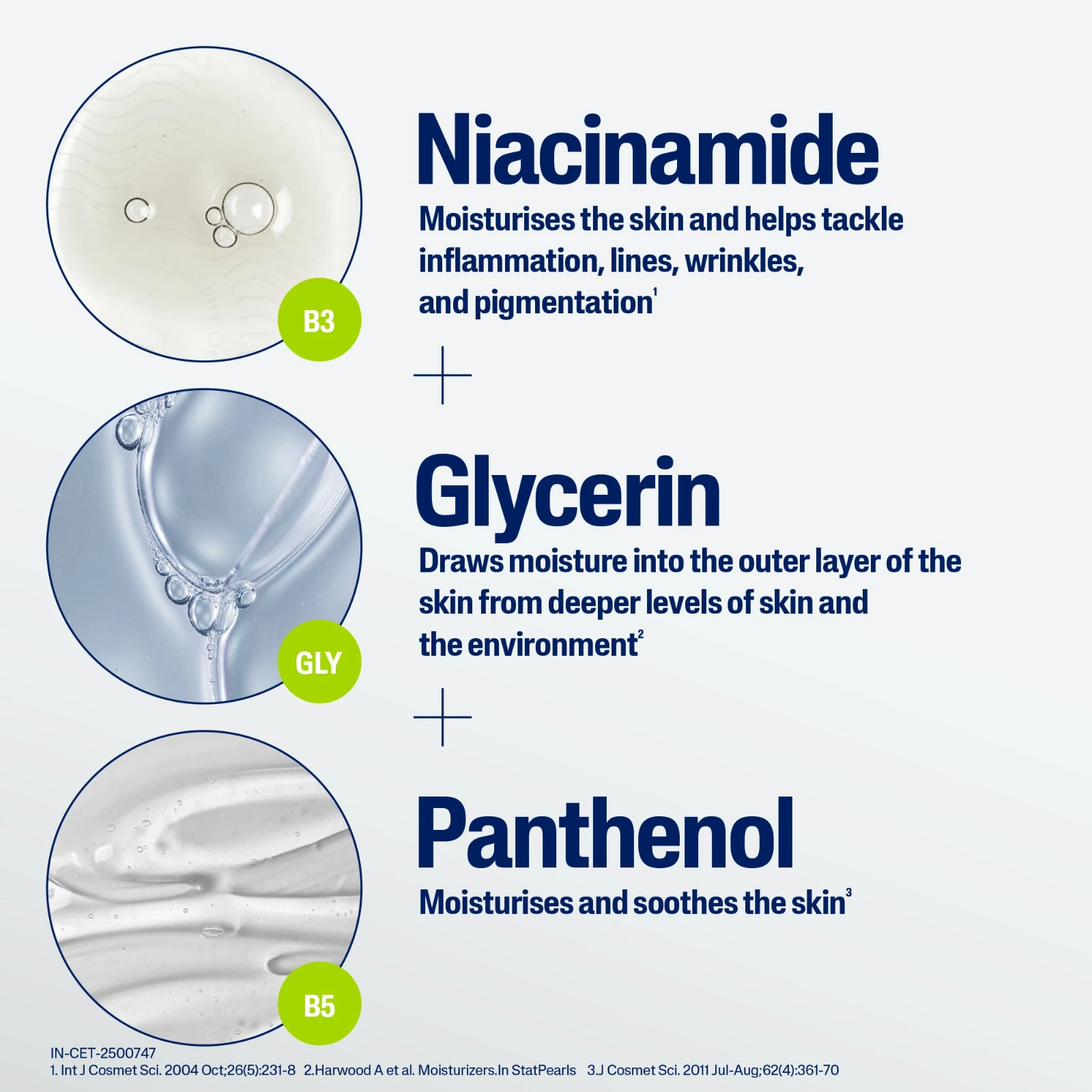 Cetaphil Moisturizing Cream key ingredients: niacinamide, glycerin and panthenol