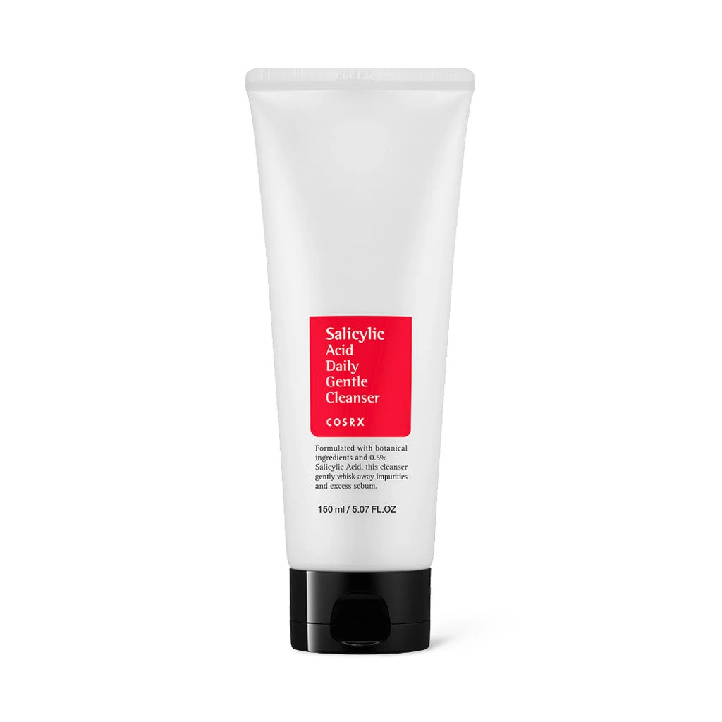 COSRX Salicylic Acid Daily Gentle Cleanser 150 ml tube, front label stating 0.5% salicylic acid