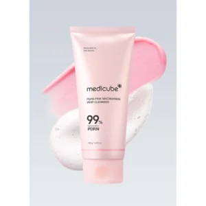 Medicube PDRN Whip Cleanser 120g pink tube marked 99 percent PDRN