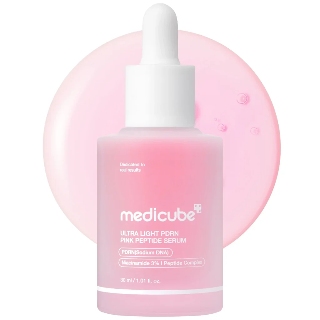 Medicube Ultra Light PDRN Serum 30ml pink dropper bottle