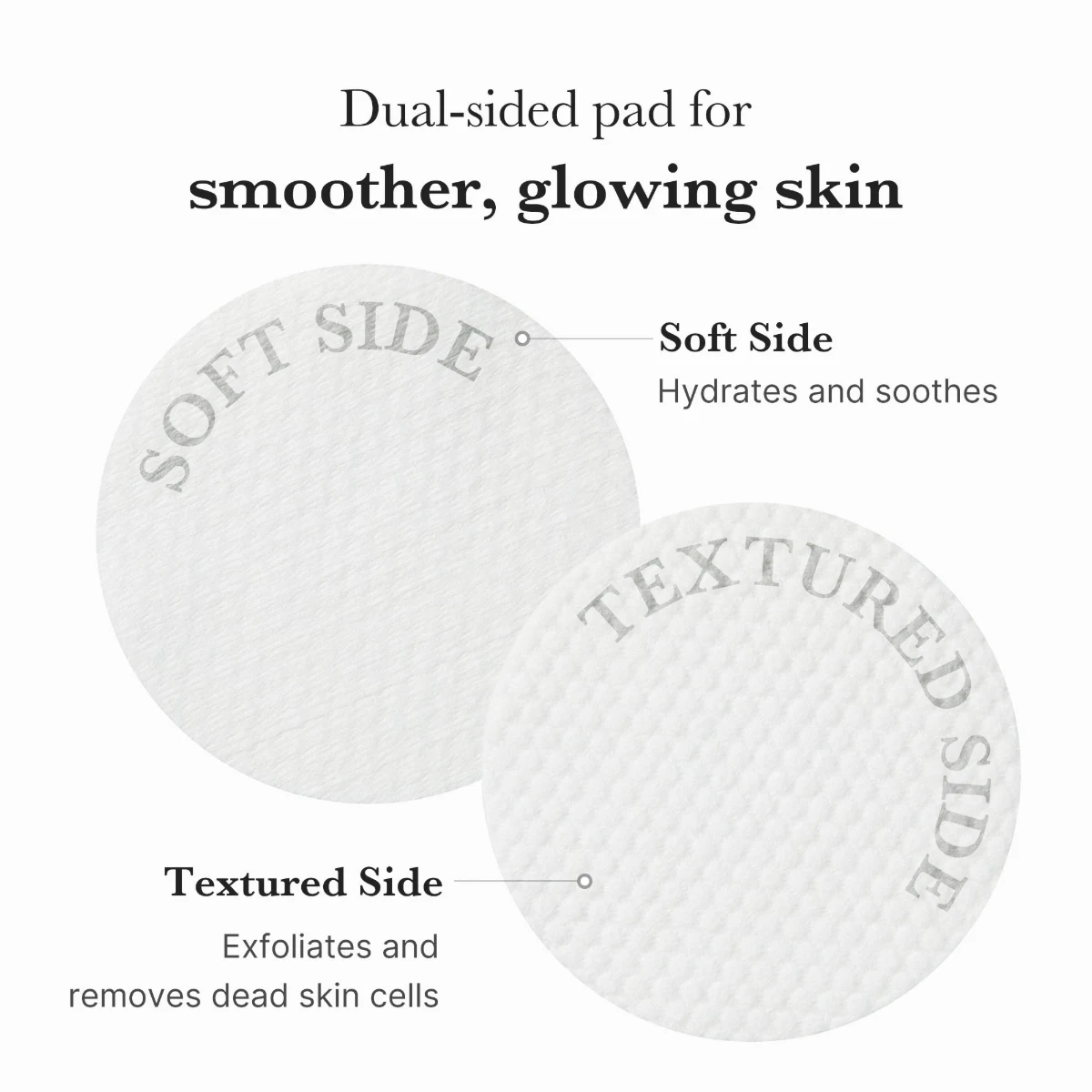 Smoother skin texture after using the exfoliating pads