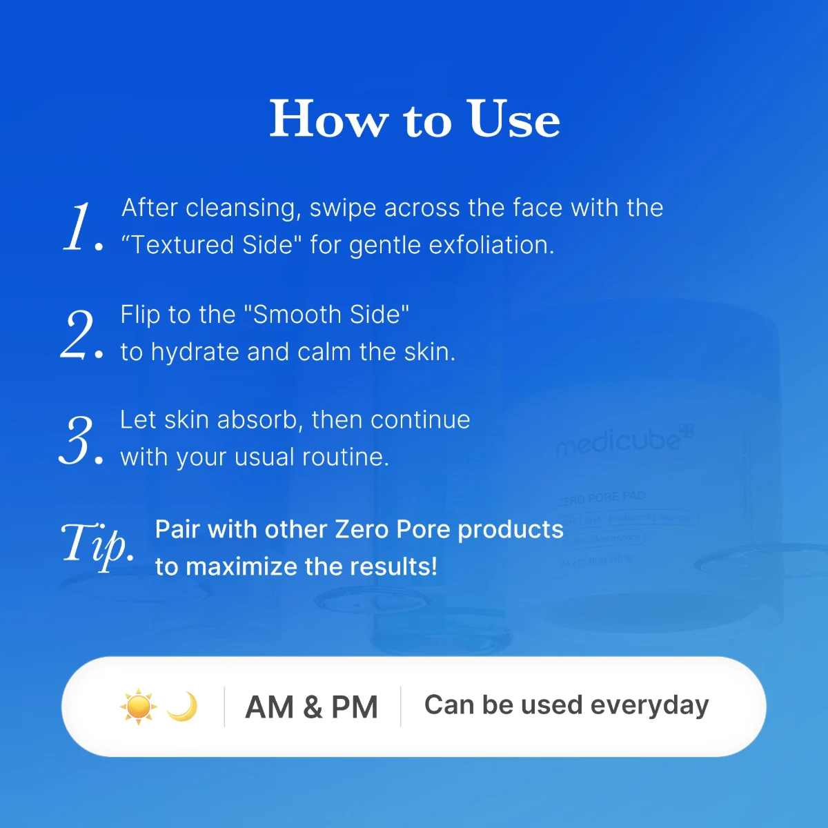 Medicube Zero Pore Pad product information panel