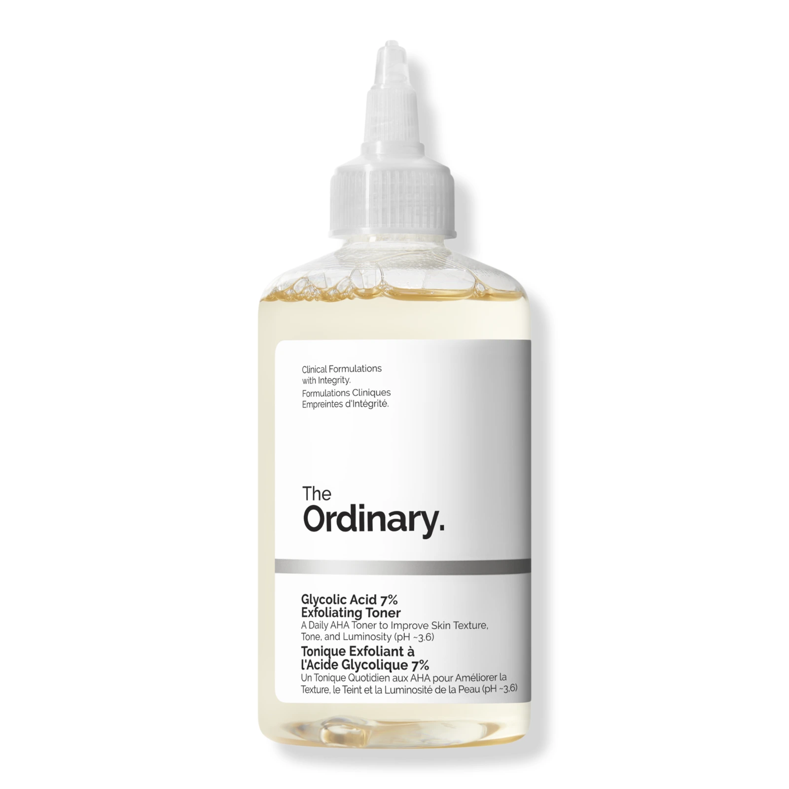 The Ordinary Glycolic Acid 7% Exfoliating Toner 240ml bottle, front of pack