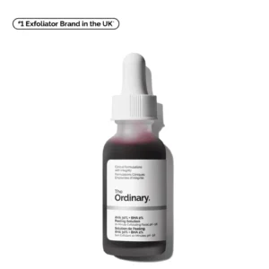 The Ordinary AHA 30% + BHA 2% Peeling Solution 30 ml dropper bottle with its deep red formula visible