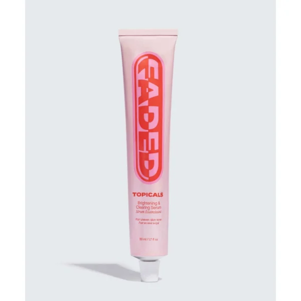Topicals Faded pink serum tube on a white background