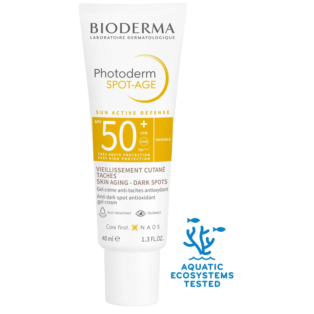 Hand applying Bioderma Photoderm Spot-Age SPF 50+ sunscreen
