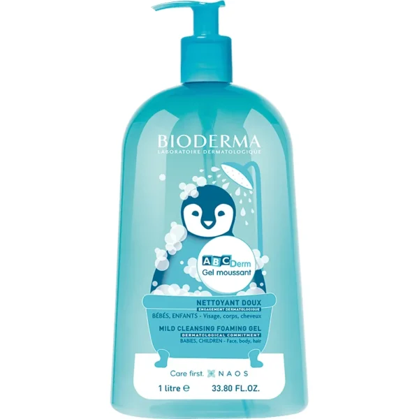 Bioderma ABCDerm Gel Moussant pump bottle line packshot