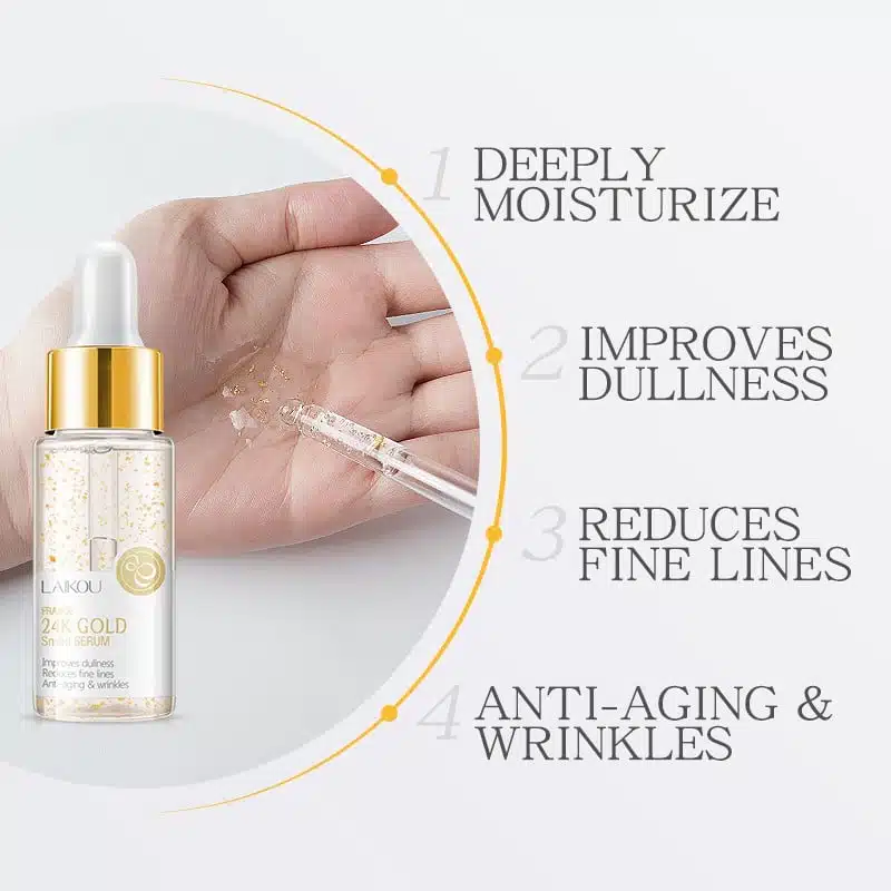 LAIKOU 24K Gold Face Serum and Extract Face Cream 25g Combo image 3