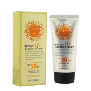 3W Clinic Intensive UV Sunblock Cream SPF50+ PA+++ 70ml box and tube