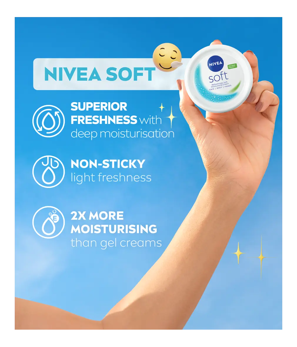 NIVEA Soft Moisturising Cream refreshing and non-sticky