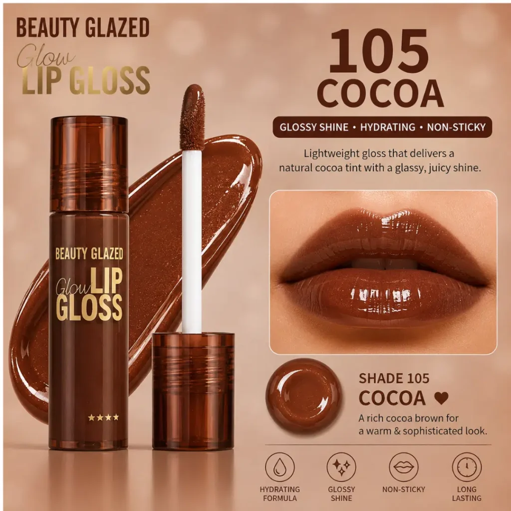 Beauty Glazed Glow Lip Gloss Cocoa 105