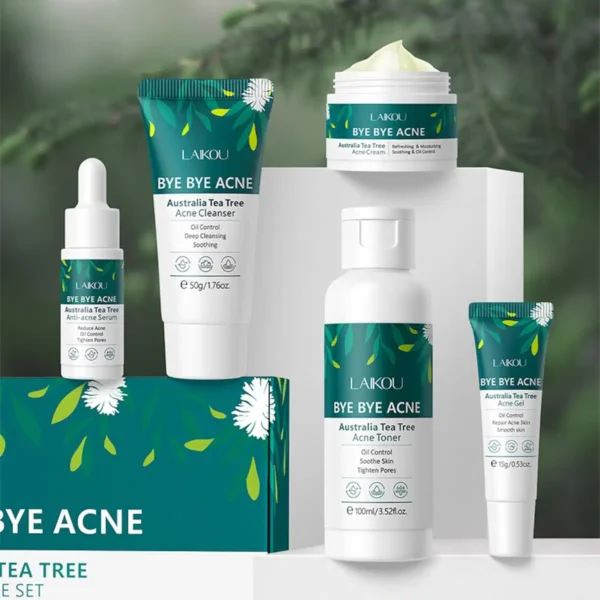 LAIKOU Tea Tree Bye Bye Acne Skincare Set 5pcs