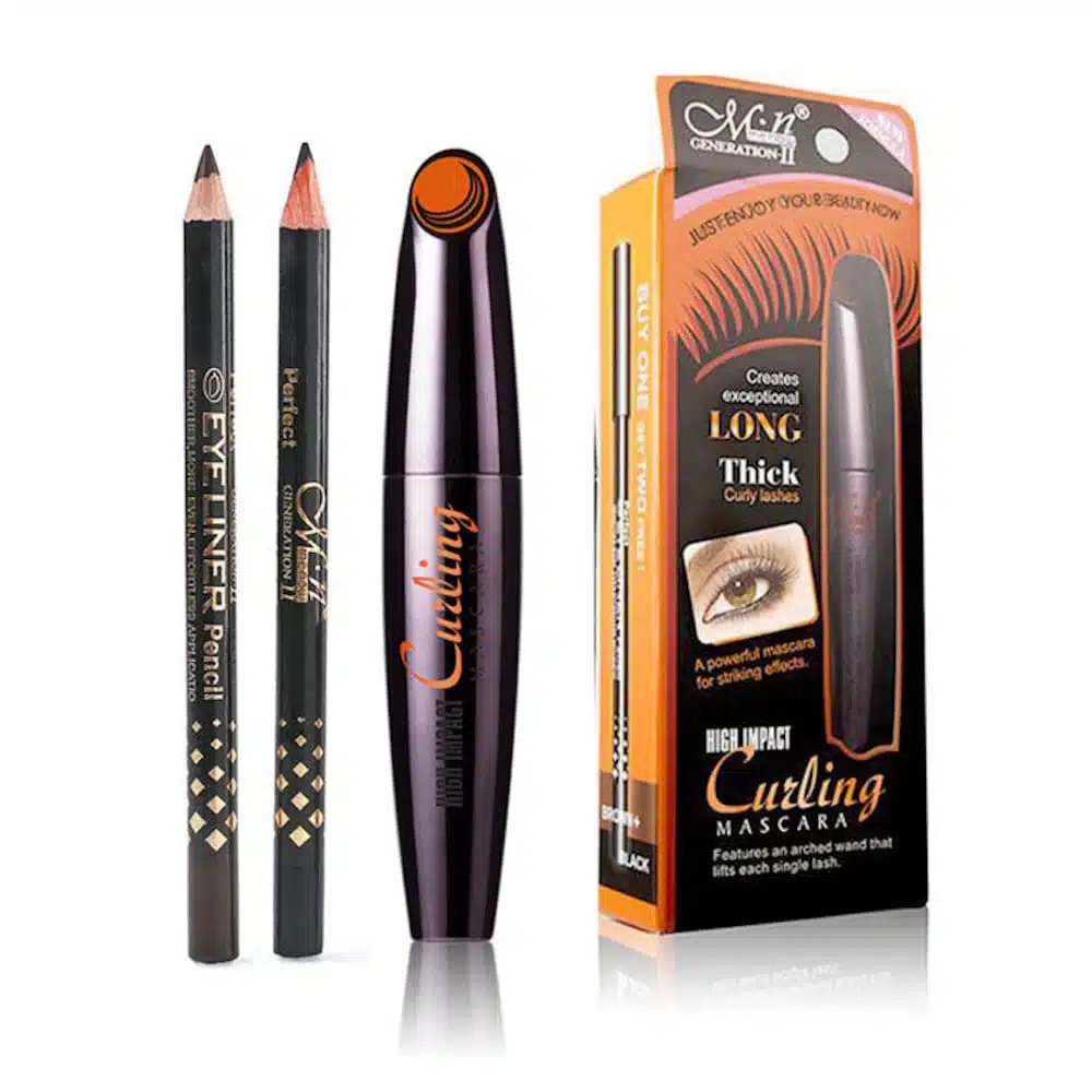 Menow Long Thick Curly Mascara With 2pcs Pencil