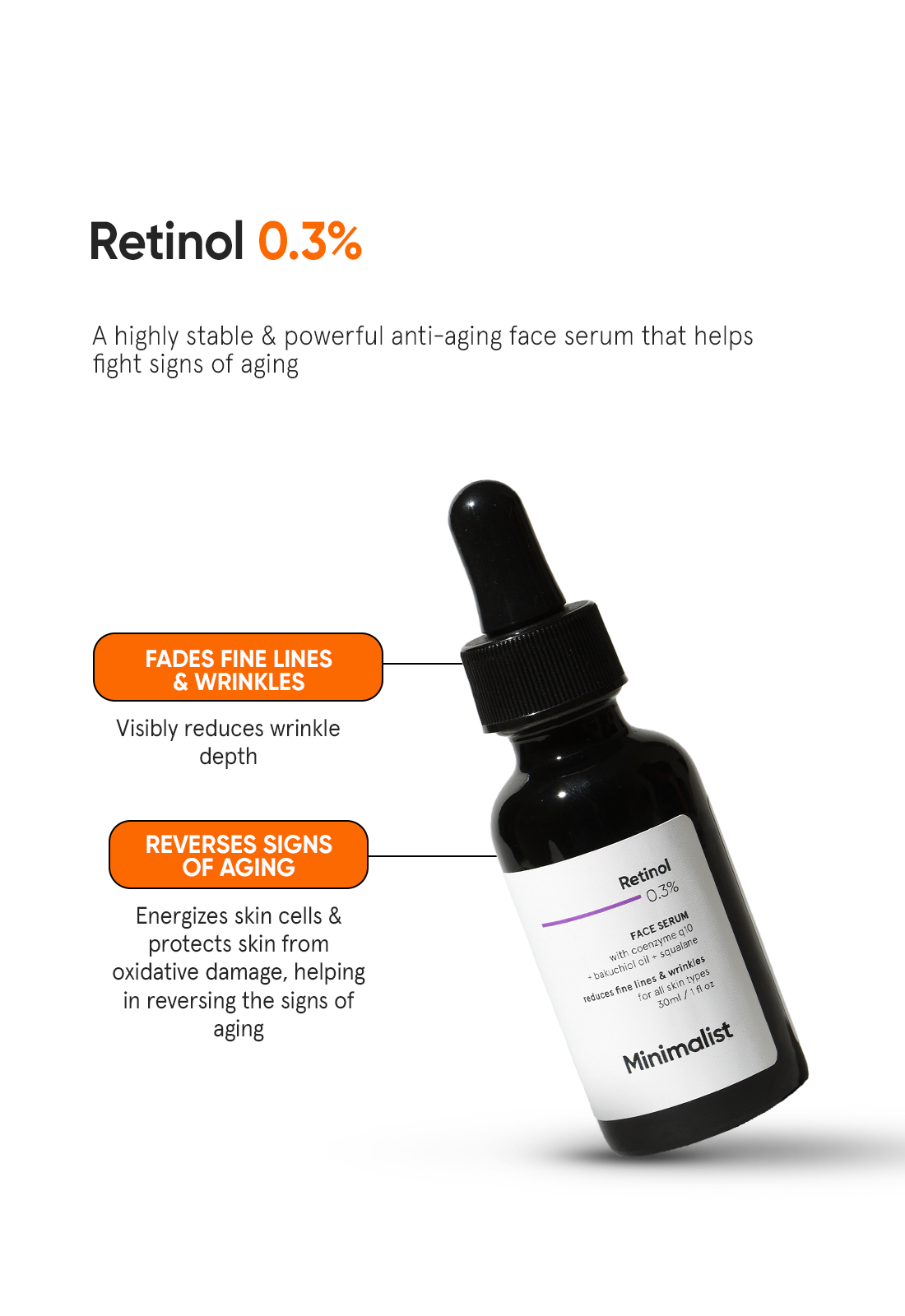 Minimalist Retinol 0.3% serum bottle with its retail carton