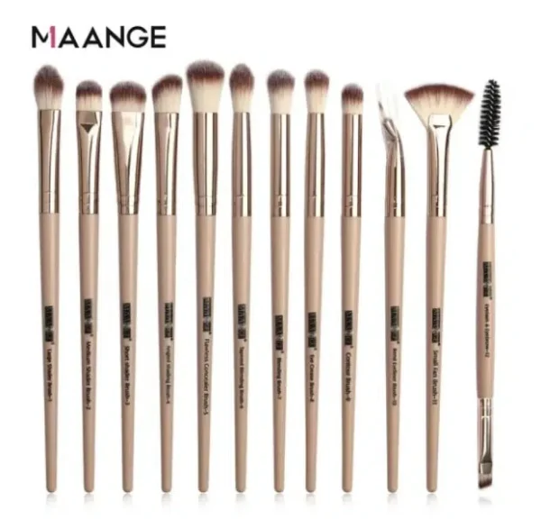 Maange 12 pcs Eye Brush Sets – Gray Color