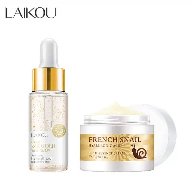 LAIKOU 24K Gold Face Serum and Extract Face Cream 25g Combo