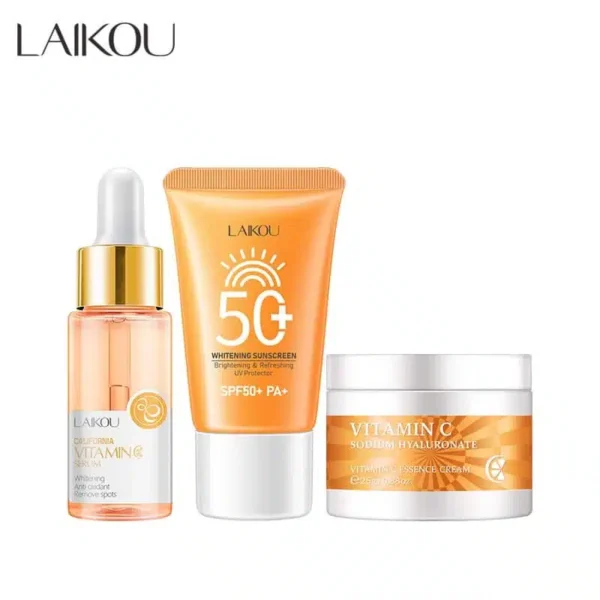 LAIKOU Vitamin C Trio Set: Serum 17ml, Cream 25g and Sunscreen 30g