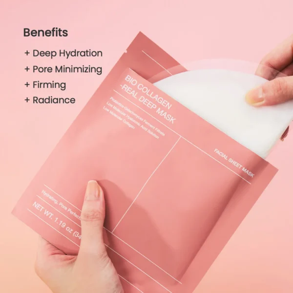 Biodance Bio-Collagen Real Deep Mask 34g hydrogel sheet pulled from sachet