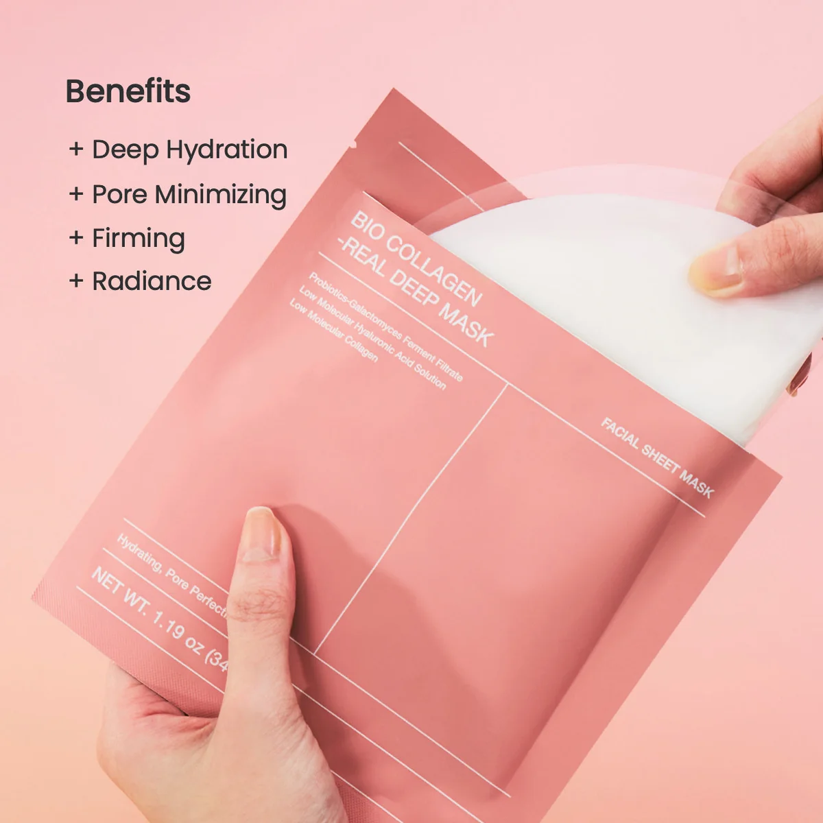 Biodance Bio-Collagen Real Deep Mask 34g hydrogel sheet pulled from sachet