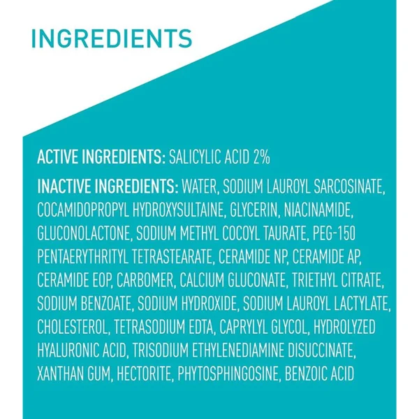 CeraVe Acne Control Cleanser key ingredients graphic