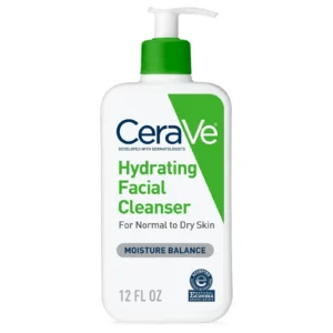 CeraVe Hydrating Facial Cleanser 355ml white bottle with green pump