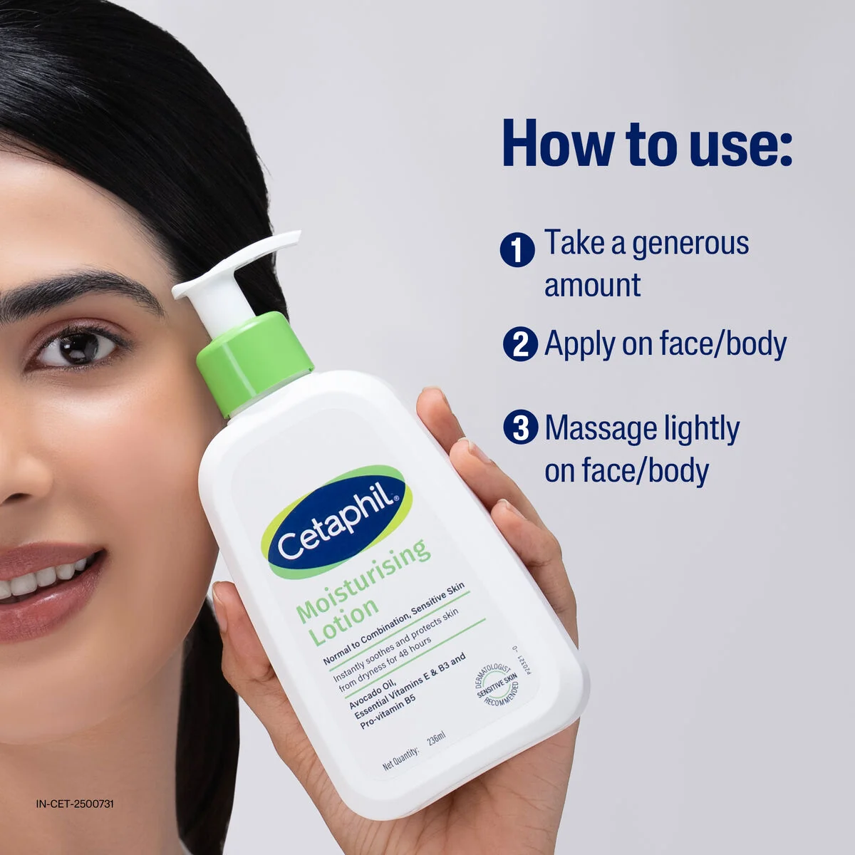 Cetaphil Moisturising Lotion how to use apply massage face and body