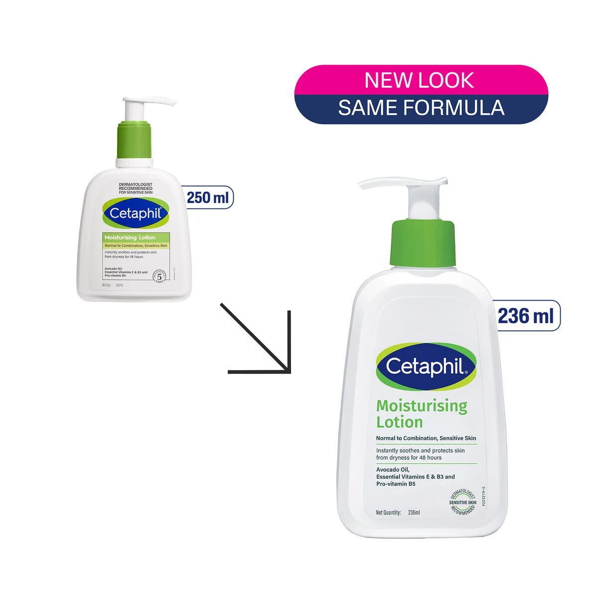 Cetaphil Moisturising Lotion new look same formula pack refresh