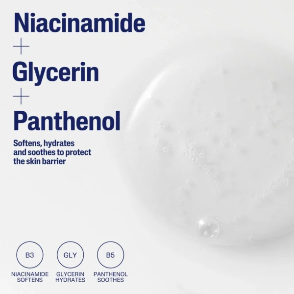 Cetaphil Oily Skin Cleanser low-lather gel texture with niacinamide glycerin panthenol