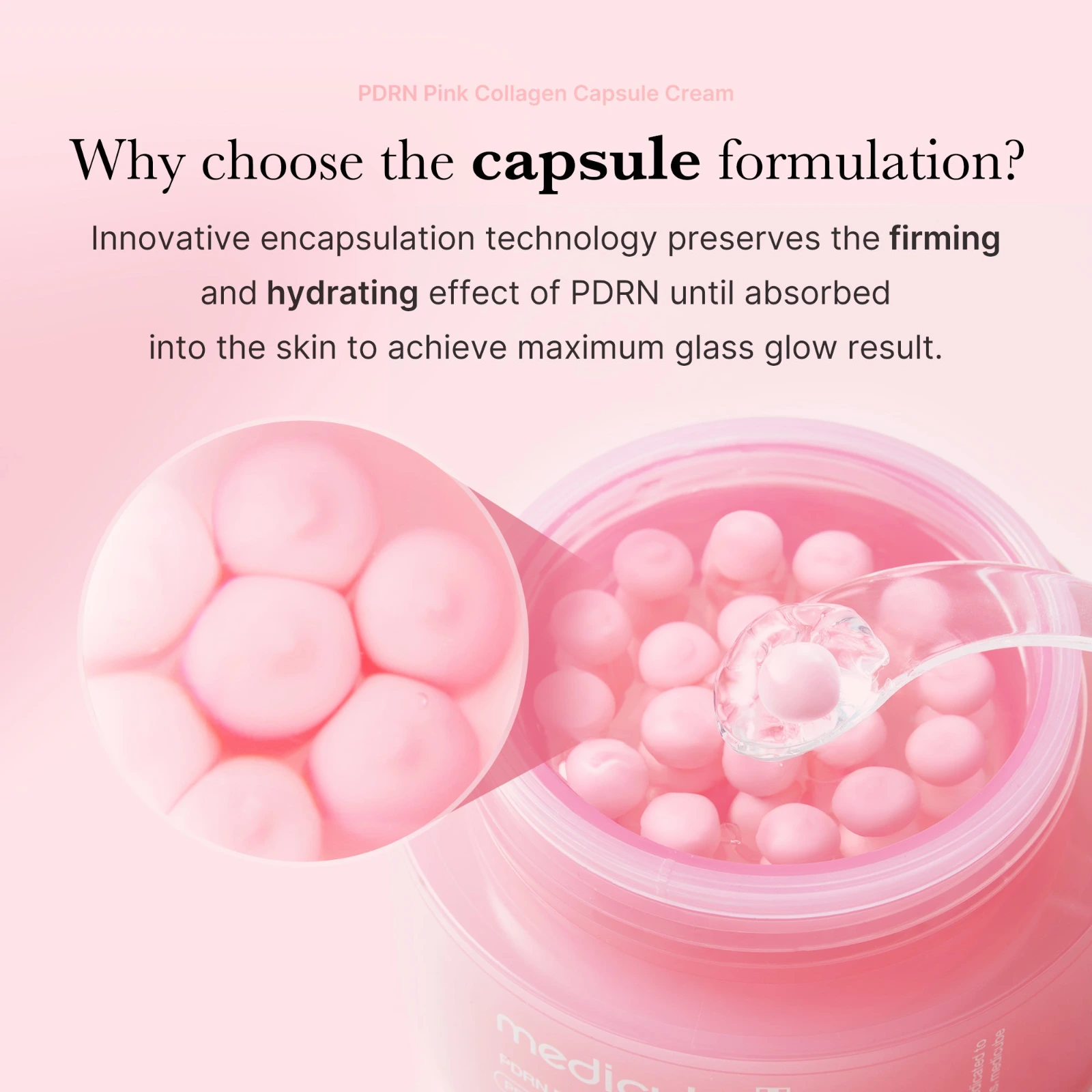 Blended swatch of Medicube Collagen Capsule Cream on skin