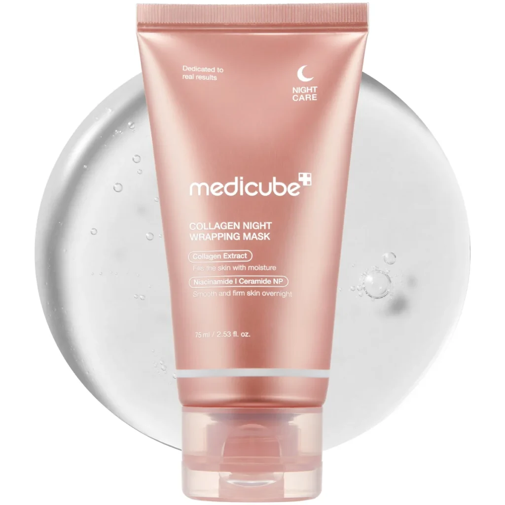 Medicube Collagen Night Wrapping Mask 75ml rose-gold tube packshot