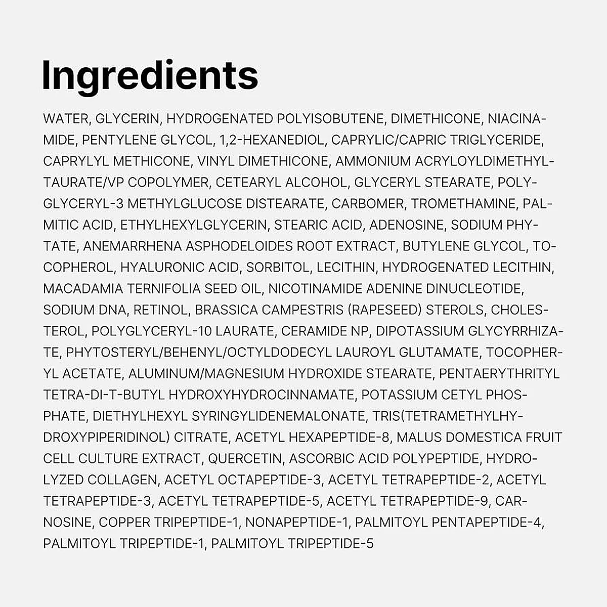 Medicube PDRN Collagen Gua Sha Neck Wrinkle Cream full ingredients list