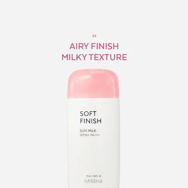 Missha Soft Finish Sun Milk airy finish milky texture SPF50+ PA+++ 70ml