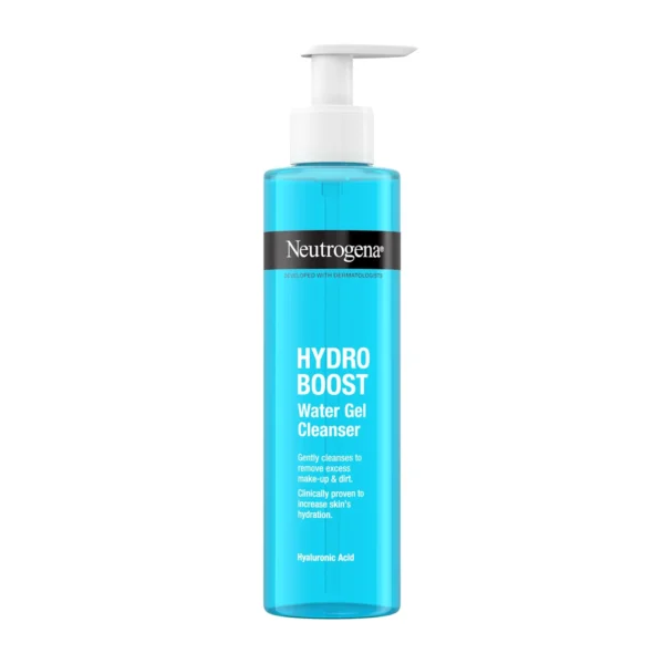 Neutrogena Hydro Boost Water Gel Cleanser bottle front label hyaluronic acid