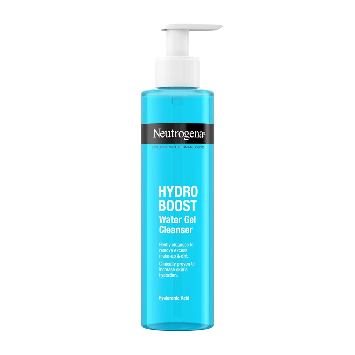 Neutrogena Hydro Boost Water Gel Cleanser bottle front label hyaluronic acid