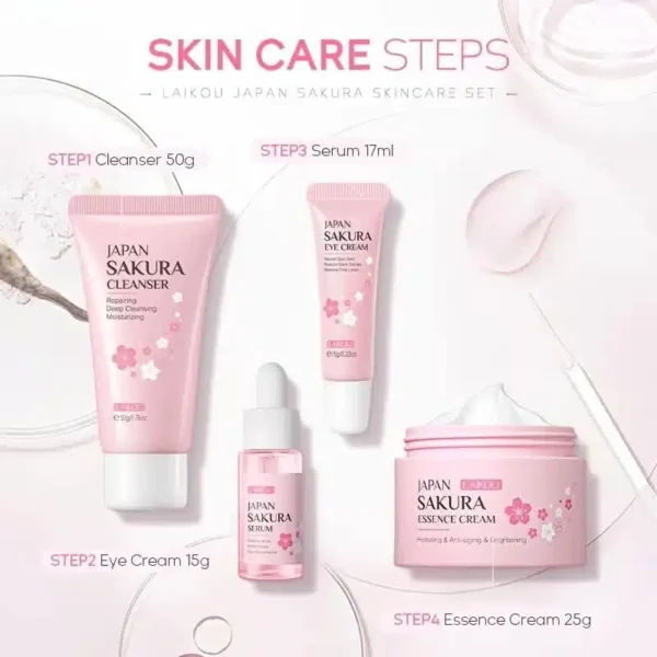 LAIKOU Japan Sakura Skin Care Set 4pcs image 3