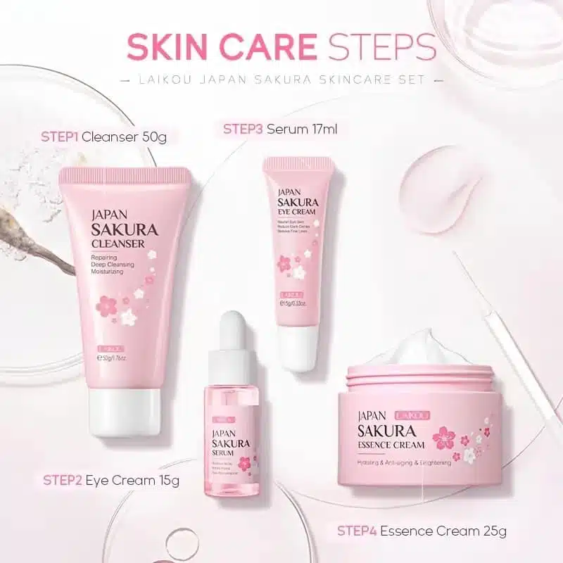 LAIKOU Japan Sakura Skin Care Set 4pcs image 3