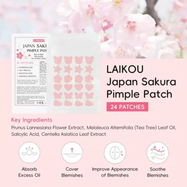 LAIKOU Sakura Pimple Patch Day and Night 24 Patches image 3