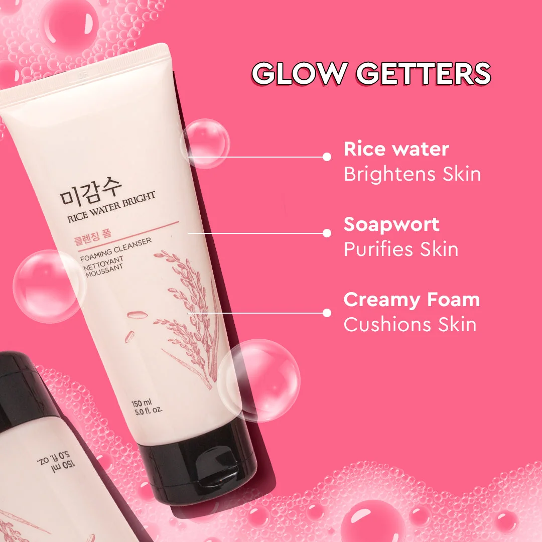 Rice water soapwort and creamy foam key points on Rice Water Bright Cleansing Foam
