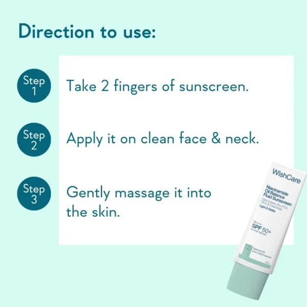 WishCare Niacinamide Sunscreen directions for use