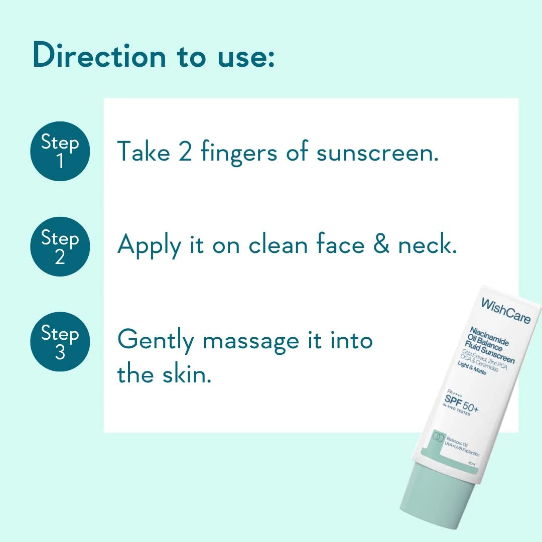 WishCare Niacinamide Sunscreen directions for use