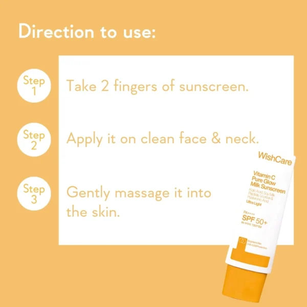 WishCare Vitamin C Sunscreen directions for use