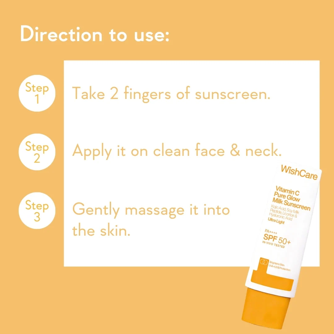 WishCare Vitamin C Sunscreen directions for use