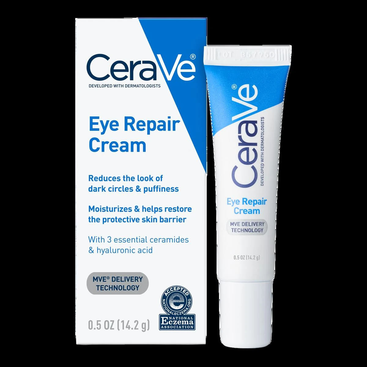 CeraVe Eye Repair Cream tube with its 0.5 oz retail box