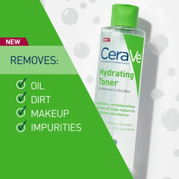 CeraVe Hydrating Toner removes oil dirt makeup and impurities